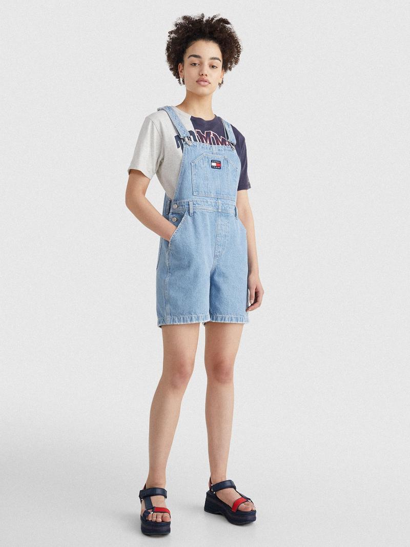 Női Tommy Hilfiger Denim Overall Rövid Szoknya Kék | HU 325MQZ